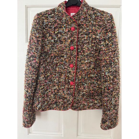 Armani Collezioni Boucle Wool/Silk Lady Jacket/Blazer, Size 52 - Picture 1 of 11